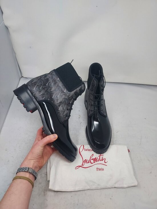 Christian Louboutin Other - Christian Louboutin MENS Black CL Logo Trapman Lace Up Boot